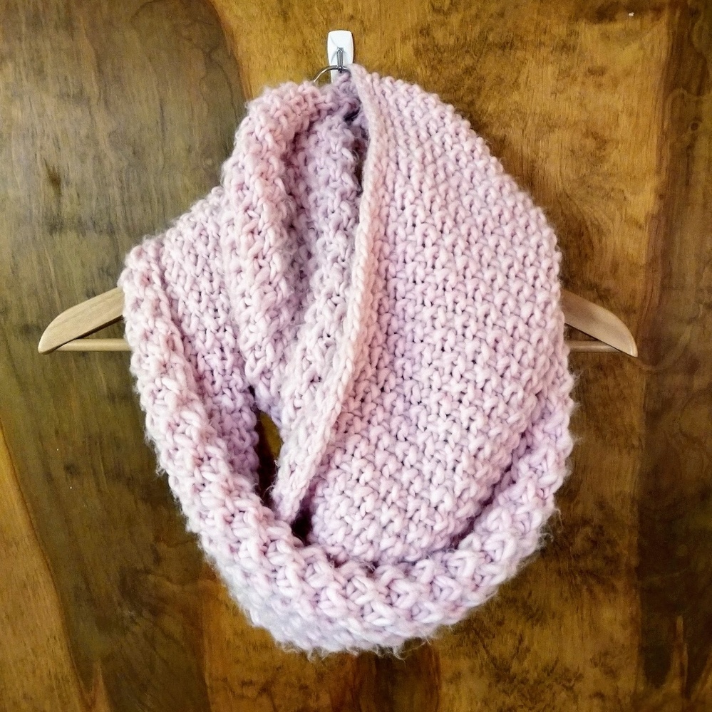 Chunky pink infinity scarf